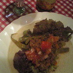 ラ・ゴルディータ - 牛挽肉とサボテンのタコス。ハバネロソースが効く！