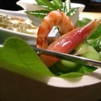 梶川 - お豆腐のじゅんさいかけ＆海老とみょうが・空豆