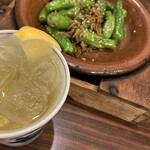 さか本 そば店 - ししとうとジャコの炒め