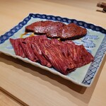 江戸焼肉 - タレ肉 純血但馬万葉牛３６か月 ヒレと神のハラミ