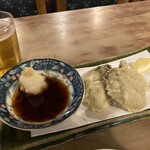 さか本 そば店 - カキの天麩羅　絶品