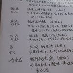 日本酒メニュー