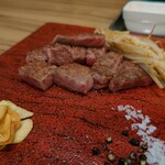 鉄板焼 彩波 - ステーキもやし炒め付き