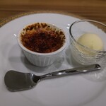 鉄板焼 彩波 - クレームブリュレ＆アイス