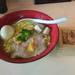 Dashi Rou - Bushi - - 20220816 真鯛とマグロ節天然塩そば熟玉のせ（1040円）大盛り（100円）