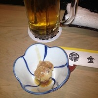 金寿司 - お通しの貝のひも
