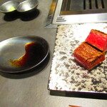 北海道焼肉 北うし - 　４．【[b:特選２焼肉]】 　　　　　　　[b:3週間熟成知床和牛シャトーブリアン] 　　　　　　　　　　　本わさび・岩塩・北うし醤油