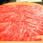 北海道焼肉 北うし - 　８．【特選4】　びえい和牛のサーロイン　焼きしゃぶ