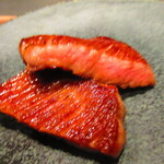 北海道焼肉 北うし - 　３．【知床和牛の塩焼き肉２品】　３週間熟成知床和牛ハラミ　　山わさびで