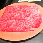 北海道焼肉 北うし - 　８．【特選4】　びえい和牛のサーロイン　焼きしゃぶ