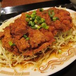 紅龍門 - 揚げ鶏、甘辛酢ソースかけ