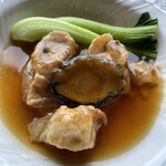 中国料理 カリュウ - 鮑と海老の湯葉巻きオイスターソース
