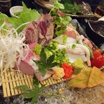 赤鶏炭焼 大安 - 刺し身3種盛り