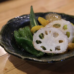 蕎房 猪口屋 - 夏野菜の揚げ浸し