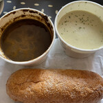 スープストックトーキョー - 舟形町マッシュルームスープ、牡蠣のポタージュセット