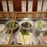 花の舞 - ポテトサラダ、ベビーリーフ、オニオンスライス、海藻、コールスロー、レタス、シーチキン