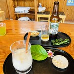 一石庵 - 冷やし甘酒とビール