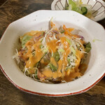 お食事処 だんらん日和 - 自家製トマトドレッシングのサラダ