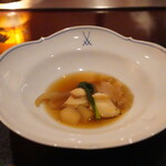 秋田牛鉄板焼 銀座五明 - フカヒレ　鮑