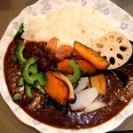 くらしき - 野菜カレーかつ乗せ(１０００円)