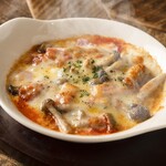 Mushroom and bacon gnocchi gratin