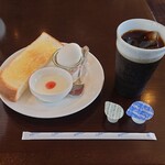 さざん珈琲店 - アイスコーヒー（モーニングサービス付き）450円（ハニー）
