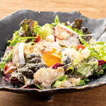 Caesar salad with soft, soft-boiled egg