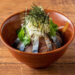 Marinated mackerel rice bowl