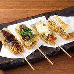 Assortment of 4 types of mackerel skewers