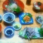民宿 磯の味 なこら - 伊勢海老の刺身、うに盛、貝類・・・ピンボケですみませんm(__)m