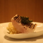 RISTORANTE IL NODO - 逗子小坪漁港の収穫 太刀魚炙り クスクス 葉生姜アップ