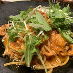 obbligazioni - タコとセロリのミンチのラグー
            トマトソースのスパゲッティーニ 