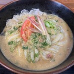 篁園 - 冷や汁風すったてうどん（つけ汁後）