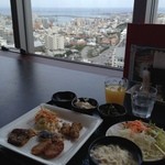 Daichi No Megumi - 泊港を見下ろしながら、沖縄料理の朝御飯。