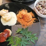 創作中華 China Dining 麗 - Dランチ…車海老三種盛り 各2個づつ で三種のお味が楽しめました♪