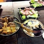 四文屋 自由が丘店 - お茄子・しいたけお肉たち