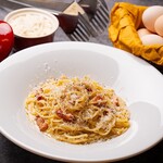 Rich carbonara with “Shimokawa Rokudo Kosei Egg”