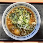 Yoshisoba - 小松菜天そば（520円）＋玉子（80円）