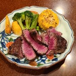 平 - 鹿児島牛の炭焼きヒレステーキ。