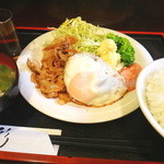 りんりん - 豚肉の生姜焼とハムエッグ定食