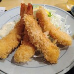 万福 - 海老フライとイカフライ定食 540円 大盛0円