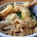 結々亭 - 天ぷらぶっかけうどん・小・冷だし(650円)