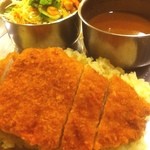 タージマハール - カレーマンが選ぶ、東京ベストカレーの堂々No.1はこの店。
      ランチはグランドメニューに加え、月替りメニューがあり、そちらが人気。
      4月の月替りはカツカレー。揚げたてカツはその辺のトンカツ屋よりだいぶ優秀。
      しかしそんなことより、鮮度の高いスパイスが薫る辛口のカレーが絶品。とにかくうまい。病みつき間違いなし。昼行っても夜また食べたい。