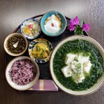 琉球料理 ぬちがふぅ - ゆし豆腐アオサすばセット