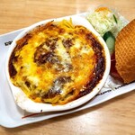Komedacoffeeten - 夜コメ　ハイ!チーズ!!プレート　チーズハンバーグミートスパ