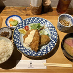 橋の湯食堂 - ミックスフライ定食