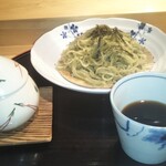 寿し芳 - あおさ蕎麦、茶碗蒸し。