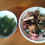 吾妻家 - 自宅焼き鳥丼とスープ