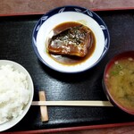 あお菜 - サバ味噌550円＋ライスセット大250円(お新香抜き)