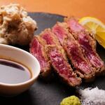 Rare Japanese beef cutlet